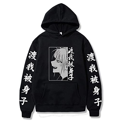 ZIBADTAL Anime My Hero Academia Merch Sudadera con capucha Himiko Toga Unisex Sudadera para Hombre Streetwear Chándal, 1, S