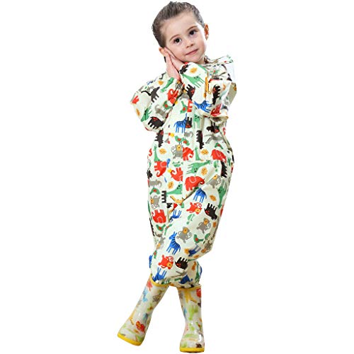 Zilee Niños Traje de Lluvia Chubasquero Niña Traje de Lluvia para Niños Impermeable Pantalones Chubasquero Poncho,Deportes,Cámping,Viajes,Al Aire Libre