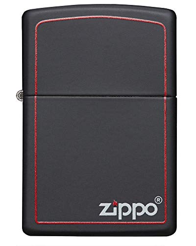 Zippo Logo Mechero, Black Matte, 3.5x1x5.5 cm