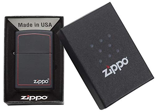Zippo Logo Mechero, Black Matte, 3.5x1x5.5 cm