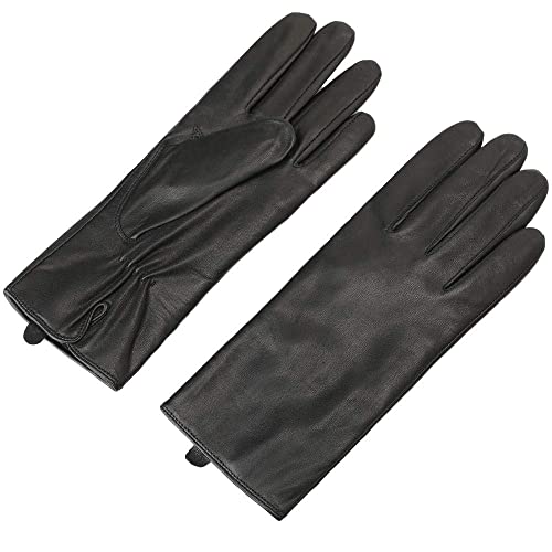 ZLUXURQ Guantes de cachemir de cuero italiano de para mujer