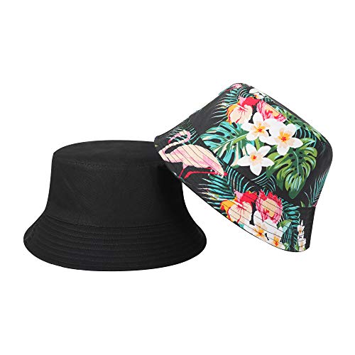 ZLYC - Gorro de viaje, de estilo pescador, unisex con estampado único - Negro - Talla única