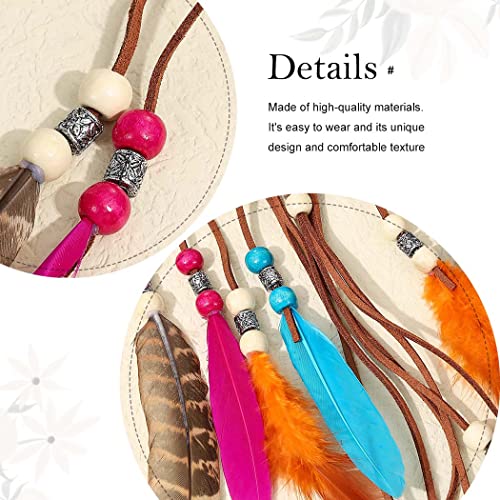 Zoestar Diadema de plumas de pavo real, estilo vintage, estilo indio, estilo hippie, cadena de cabeza tribal de los años 20, joyería para el cabello, accesorios retro para mujeres y niñas