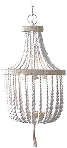 ZRABCD Lámpara Colgante de Luz Candelabro Luz de Techo Vintage Retro Ing Accesorios Madera con Cuentas Colgante Rústico Colgante de Techo de Metal S E14 Lujosa Decoración de Interiores Ing para Sala