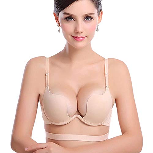 ZUKULIFE Sujetador Push-up Multiuso para Mujer con Tirantes Multiposición, Albaricoque, 90B, Label: 75B