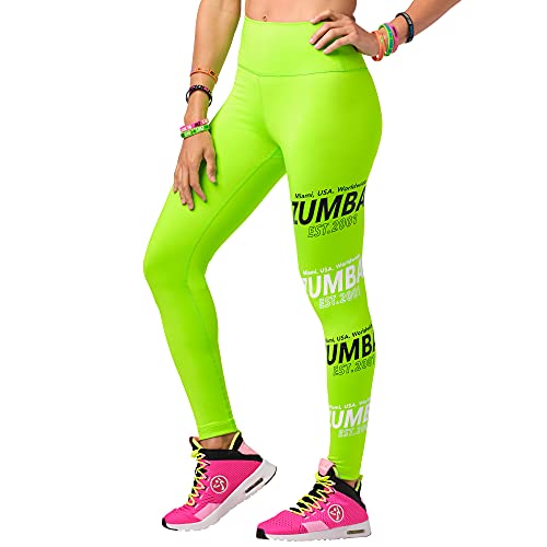 Zumba Capri para mujer, Happy Lime, Large