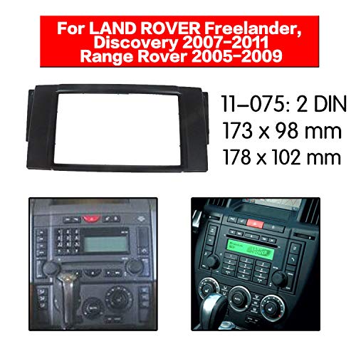 ZWNAV 2 DIN Marco de plástico para Radio para Land Rover Freelander 2006-2014, Discovery 2004-2009, Range Rover Sport 2005-2009