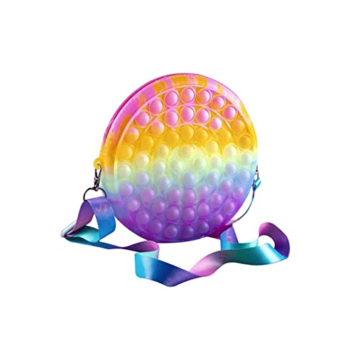 ZXCVBNM Moda Popet Push Its Bubbles Toy Rainbow Bolsos de Hombro Monedero Niños Mochila Toy Ladies Bag Simple Hoyuelo Fidget(Color:A)
