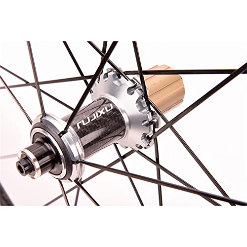 zyy Ruedas de Bicicleta de Carretera 700C 38/50MM Juego de Doble Pared V Disco de Aleación Ultraligera de Freno Lanzamiento Rápido 8 9 10 11 Velocidad (Color : Silver, Size : 38mm)
