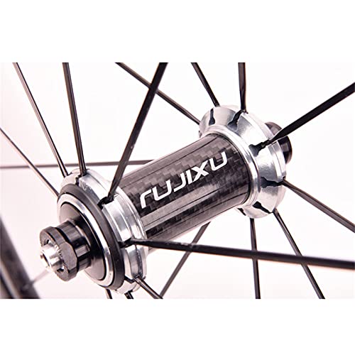 zyy Ruedas de Bicicleta de Carretera 700C 38/50MM Juego de Doble Pared V Disco de Aleación Ultraligera de Freno Lanzamiento Rápido 8 9 10 11 Velocidad (Color : Silver, Size : 38mm)