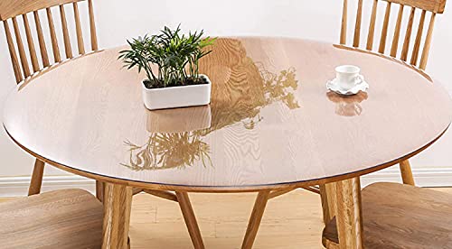 ZZeng RS Protector de mesa redondo transparente de PVC antideslizante, cubierta de mesa de plástico impermeable, cubierta de muebles para comedor en casa (100 cm)