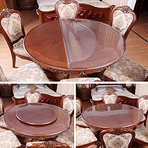 ZZeng RS Protector de mesa redondo transparente de PVC antideslizante, cubierta de mesa de plástico impermeable, cubierta de muebles para comedor en casa (100 cm)