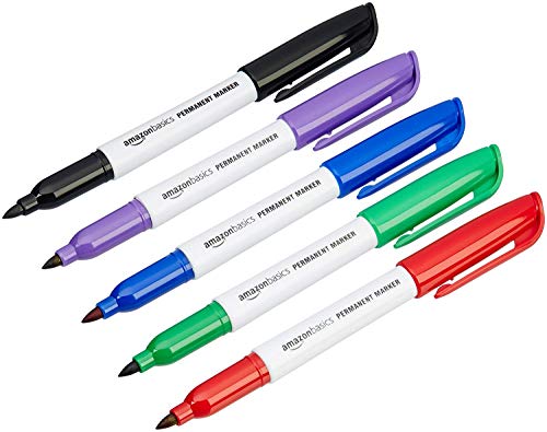 Amazon Basics - Rotuladores permanentes - Varios colores - Pack de 12